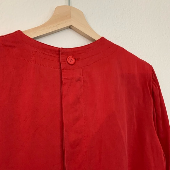 Vintage French Givenchy Red Top | Blouse Size M - Picture 3 of 10